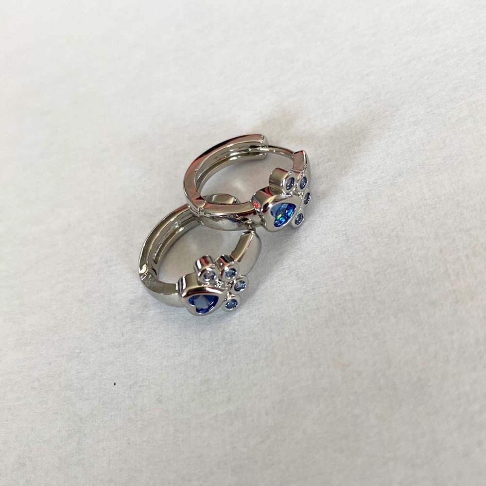 COPY - A pair of paw 🐾 print earrings in a silver tone